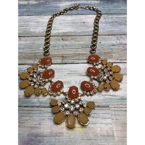 J.Crew‎ jcrew Statement Gold Tone Orange  Necklace 20"